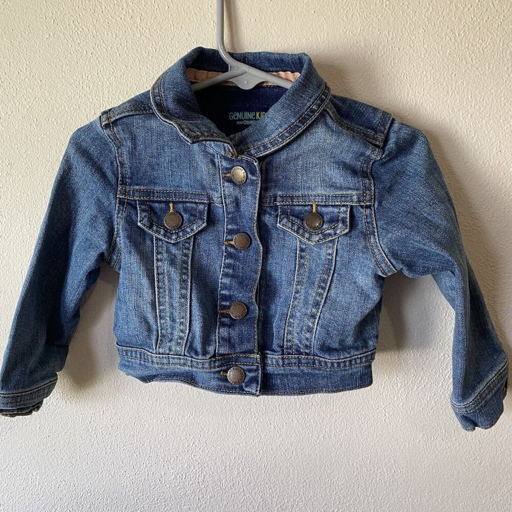 Oshkosh Baby Bgosh Girls Denim Jacket Soft Lightweight Button Size 18M Cute